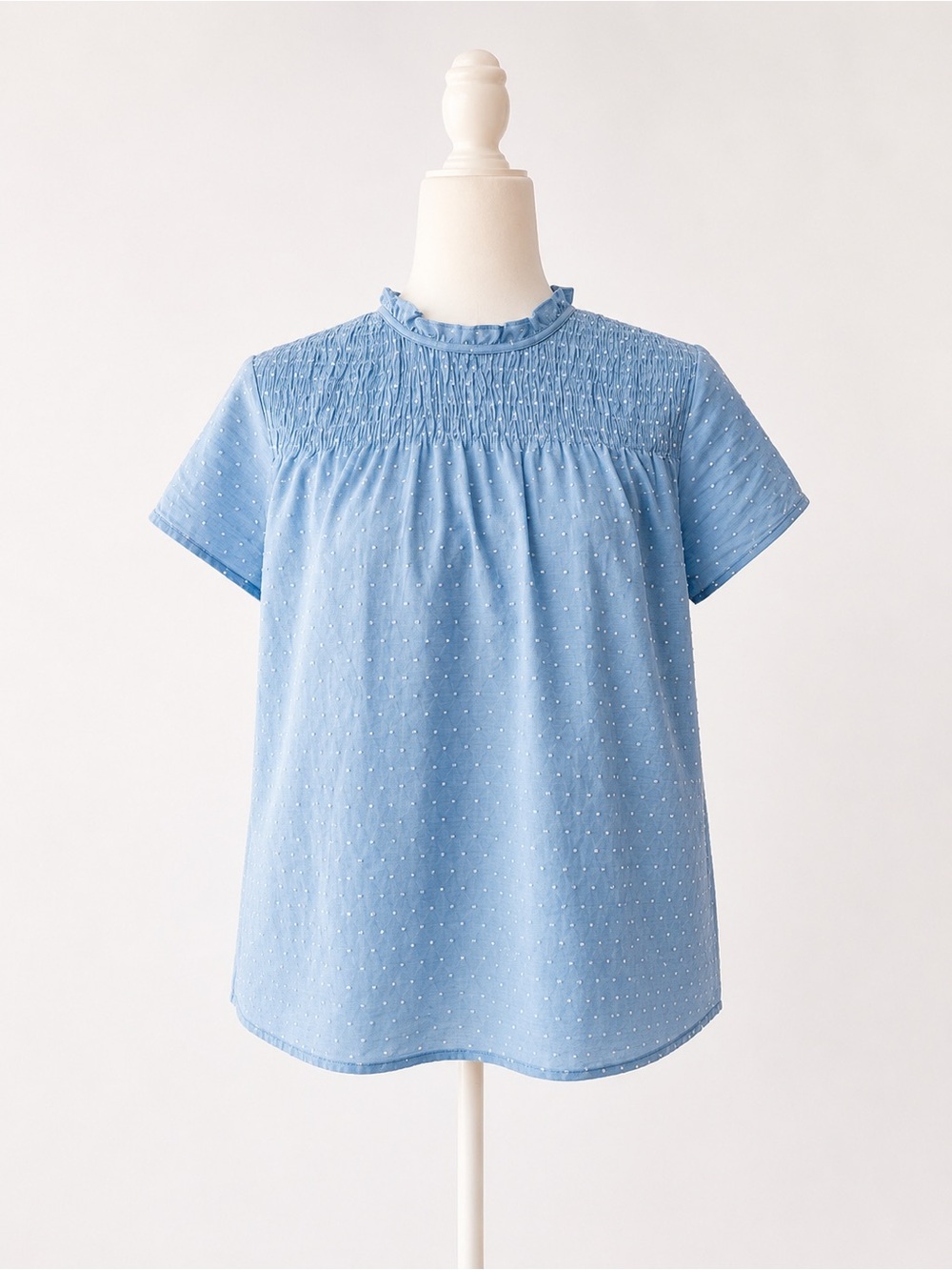 Quintessential Swiss Dot Smocked Blouse